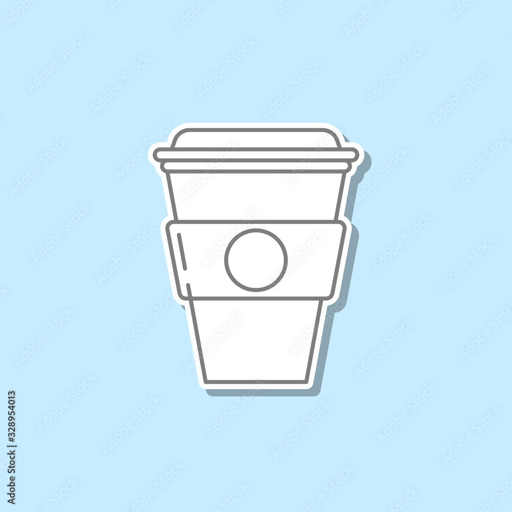 Poster handmade cup of coffee sticker icon. simple thin line, outline vector of web icons for ui and ux, we