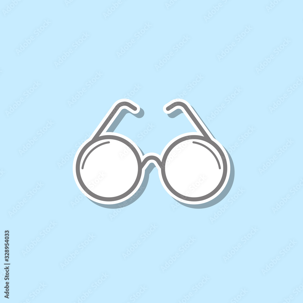 Poster optical glasses sticker icon. simple thin line, outline vector of web icons for ui and ux, website o
