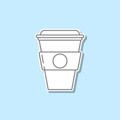 Handmade cup of coffee sticker icon. Simple thin line, outline vector of web icons for ui and ux, website or mobile application
