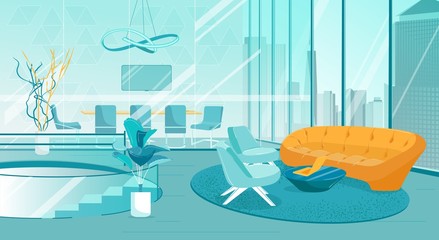 Modern Lounge Zone and Conference Hall in Office