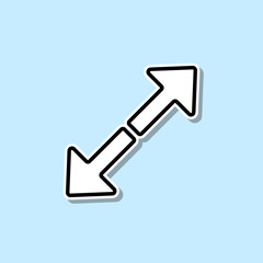 Divergent arrows sticker icon. Simple thin line, outline vector of web icons for ui and ux, website or mobile application