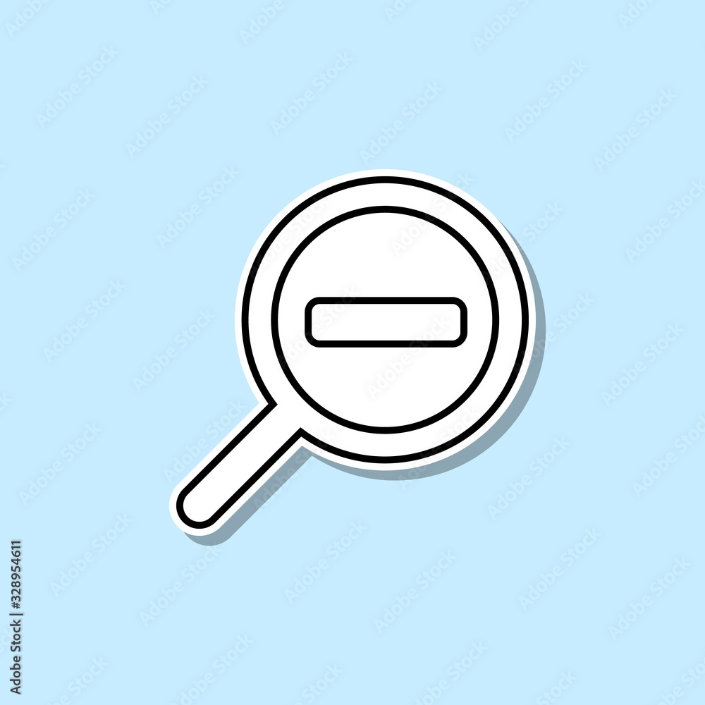 Poster magnifying glass sticker icon. simple thin line, outline vector of web icons for ui and ux, website 
