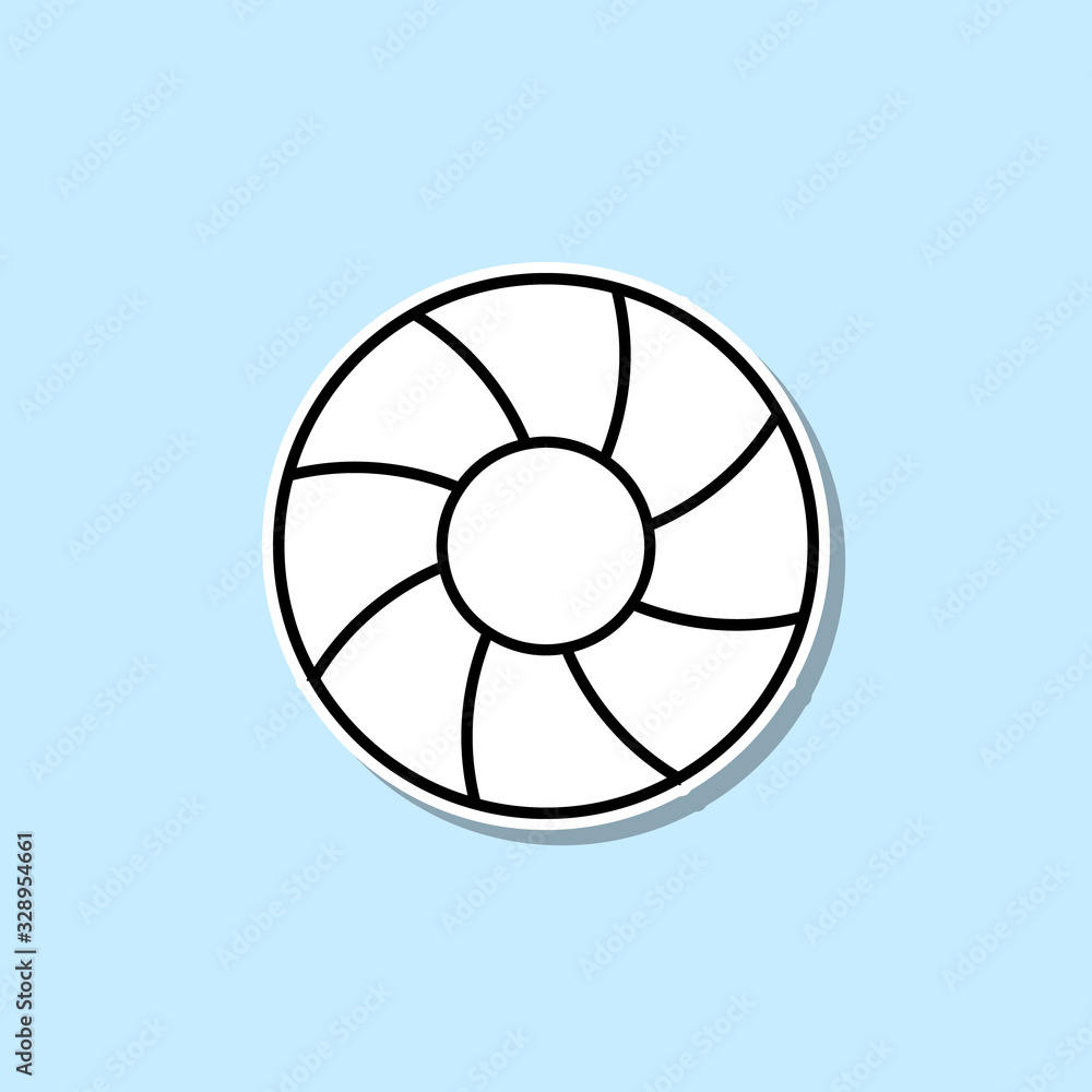 Aufkleber lifebuoy sticker icon. simple thin line, outline vector of web icons for ui and ux, website or mobil