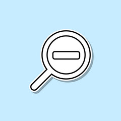 Magnifying glass sticker icon. Simple thin line, outline vector of web icons for ui and ux, website or mobile application