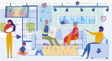 Home Routine, Relaxing Pastime Word Concept Banner