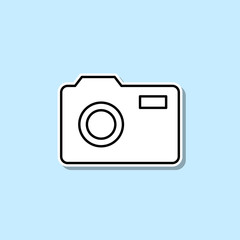 Camera sticker icon. Simple thin line, outline vector of web icons for ui and ux, website or mobile application
