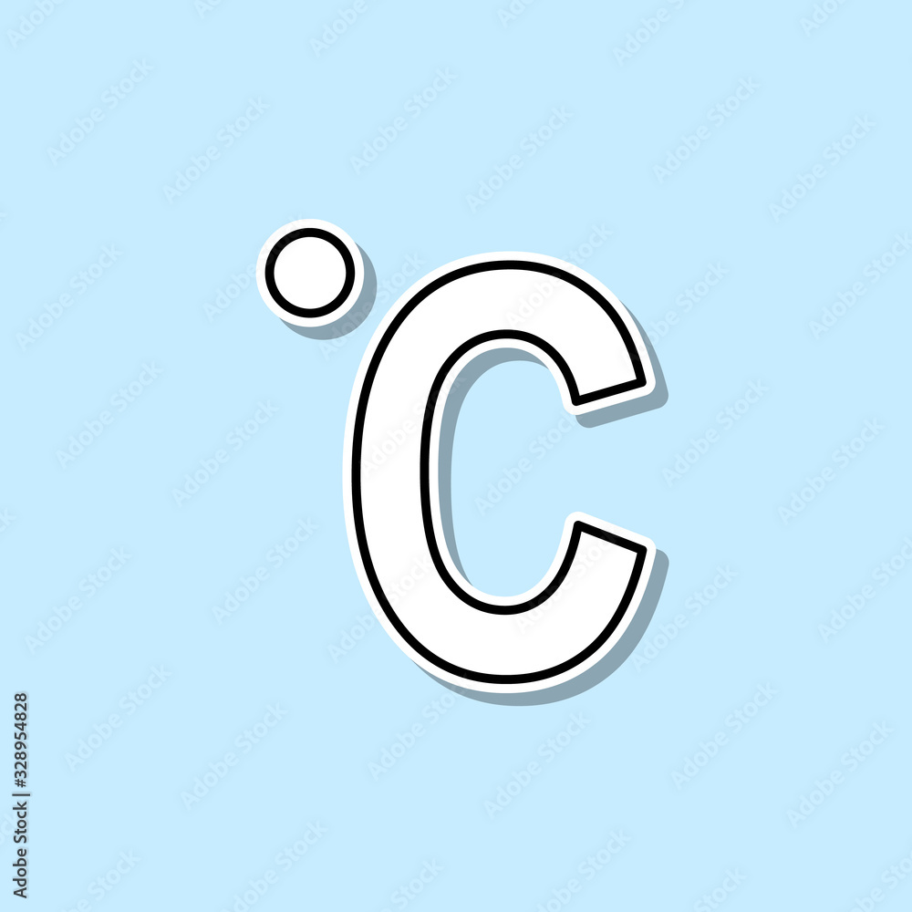 Poster celsius sticker icon. simple thin line, outline vector of web icons for ui and ux, website or mobile