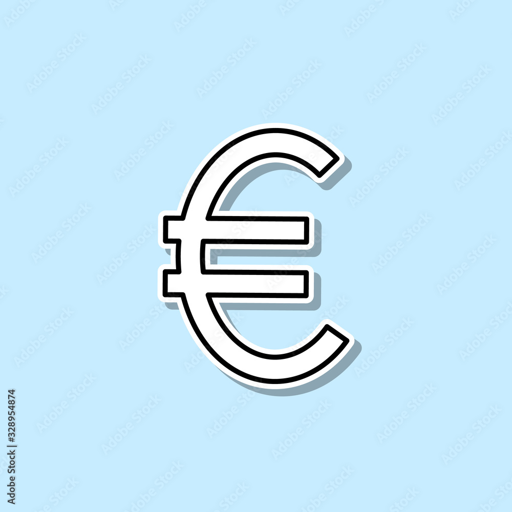 Poster euro sign sticker icon. simple thin line, outline vector of web icons for ui and ux, website or mobi