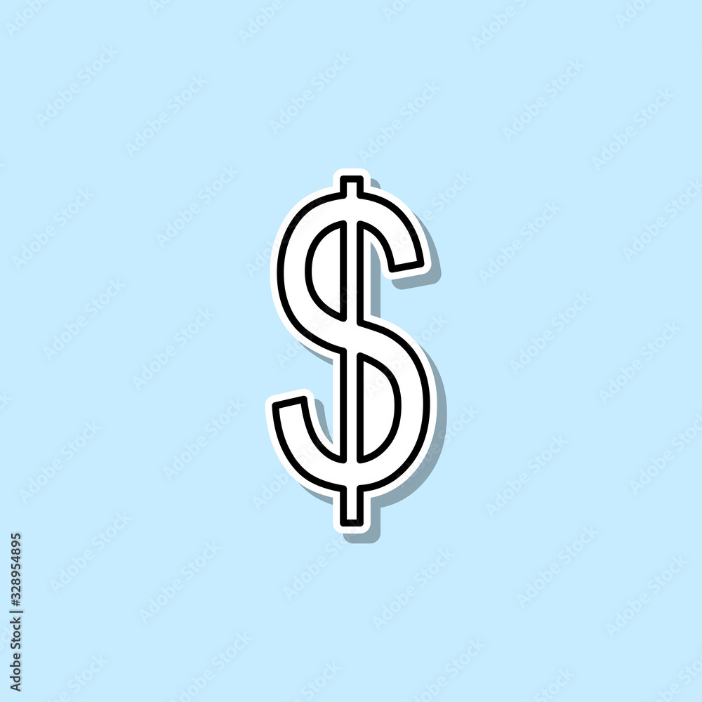 Poster dollar sign sticker icon. simple thin line, outline vector of web icons for ui and ux, website or mo