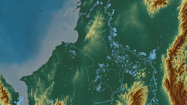 Sucre, Colombia - outlined. Relief