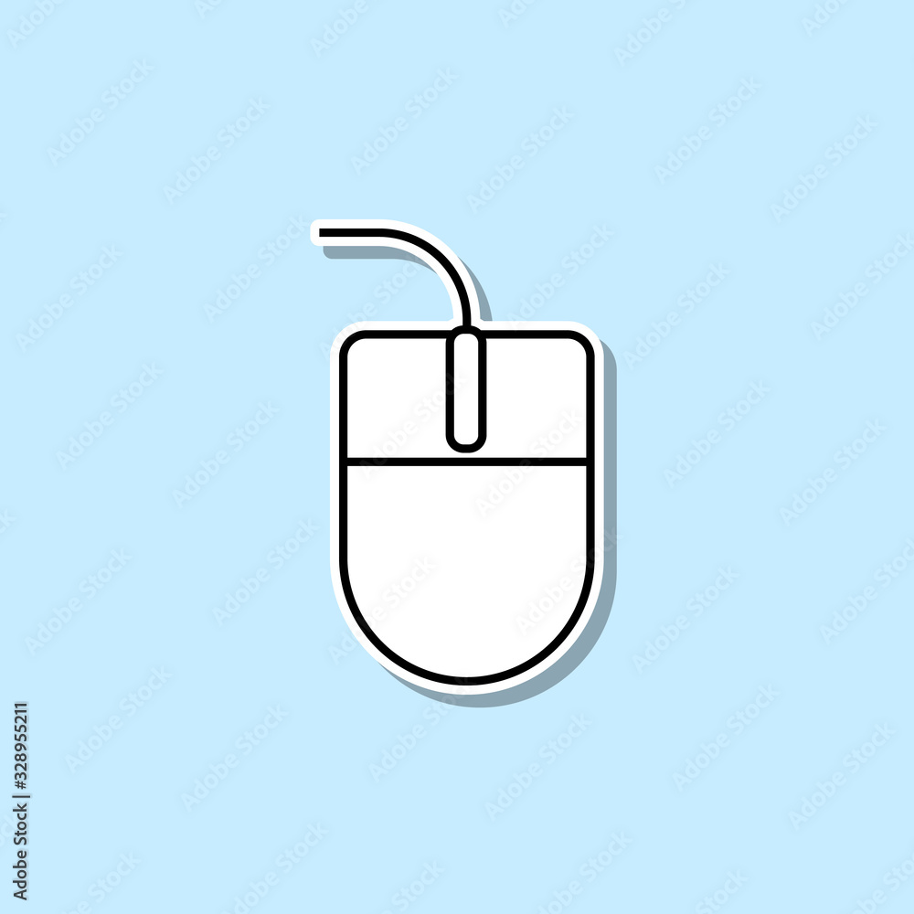 Poster wired mouse sticker icon. simple thin line, outline vector of web icons for ui and ux, website or mo