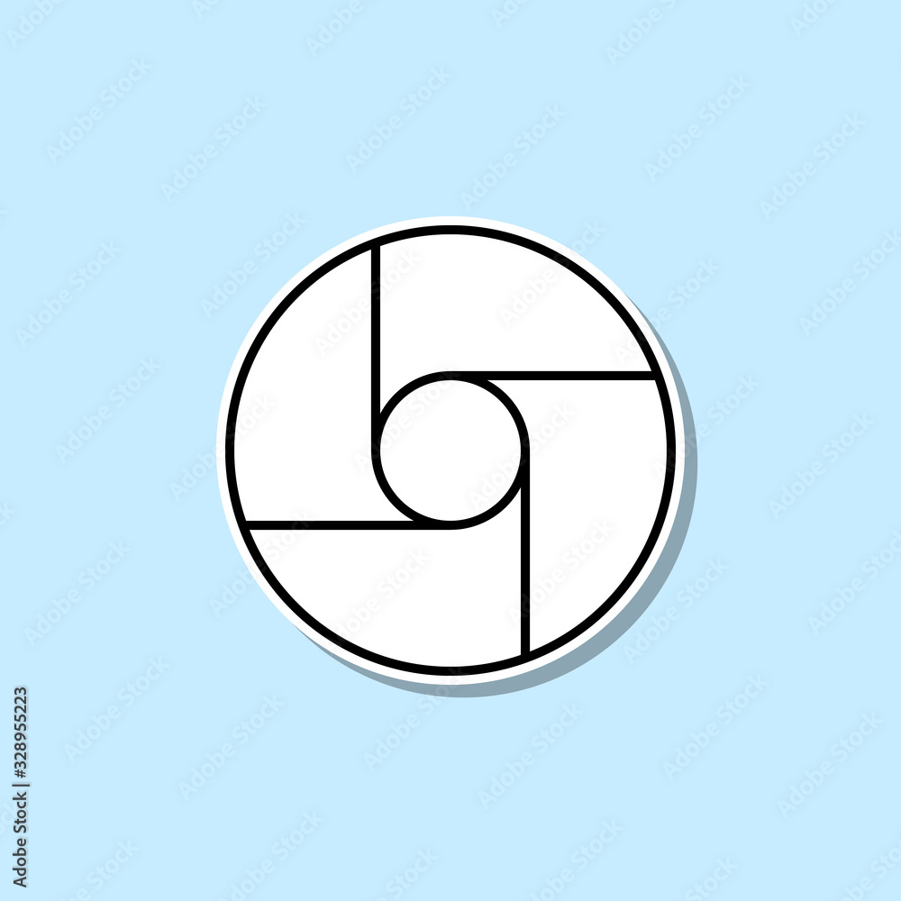 Poster camera focus sticker icon. simple thin line, outline vector of web icons for ui and ux, website or m