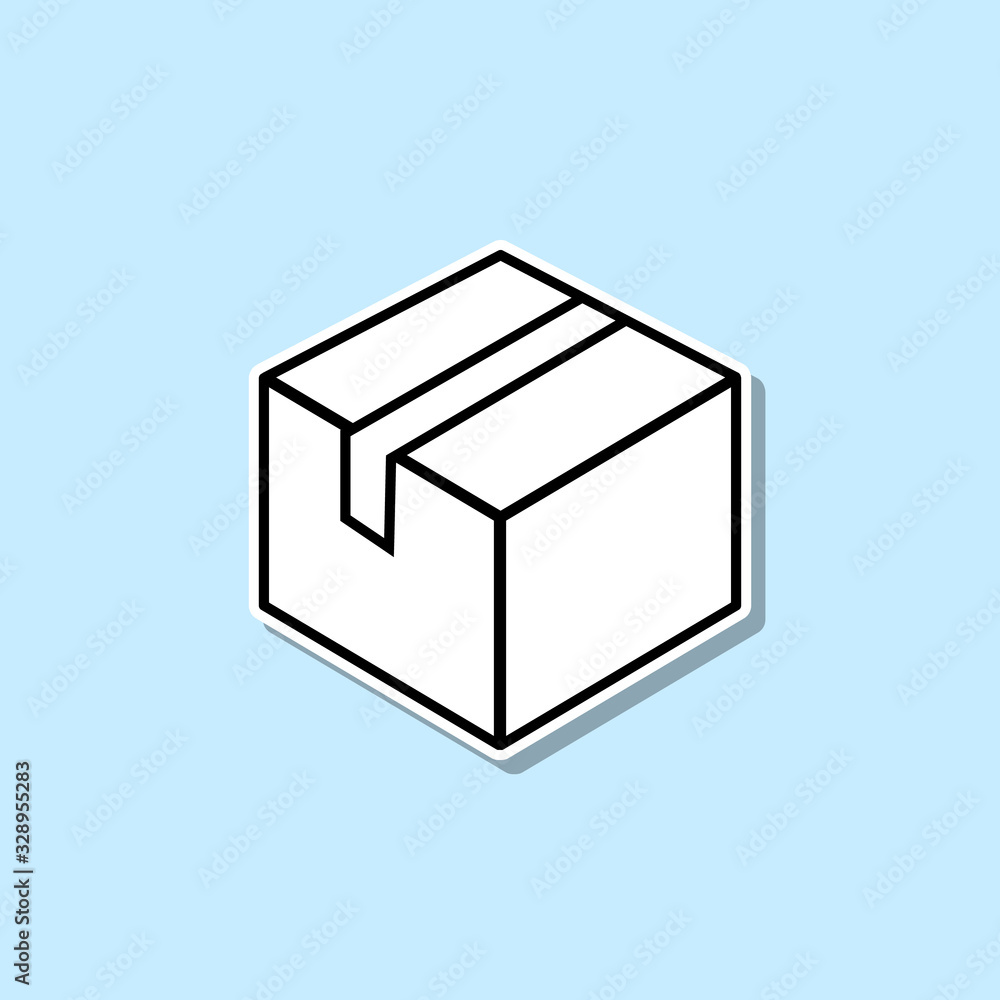 Poster sealed box sticker icon. simple thin line, outline vector of web icons for ui and ux, website or mob
