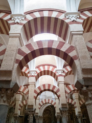 Archs and columns at the Cathedral of Córdoba, Spain
