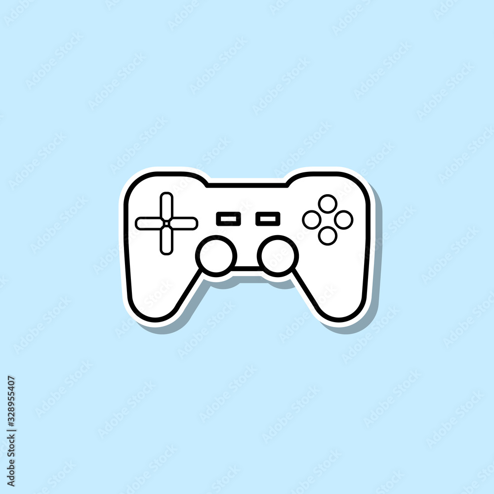 Poster joystick sticker icon. simple thin line, outline vector of web icons for ui and ux, website or mobil
