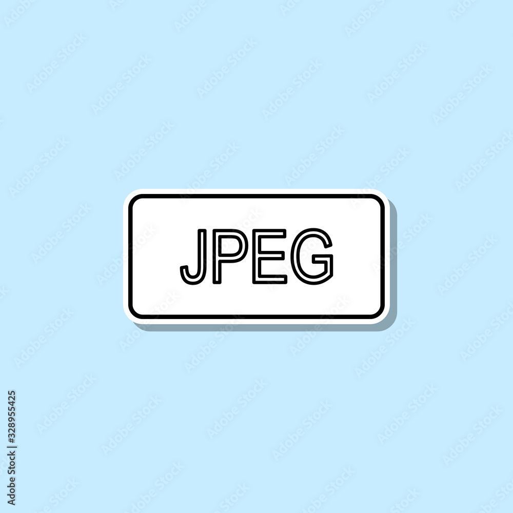Poster jpeg format sticker icon. simple thin line, outline vector of web icons for ui and ux, website or mo
