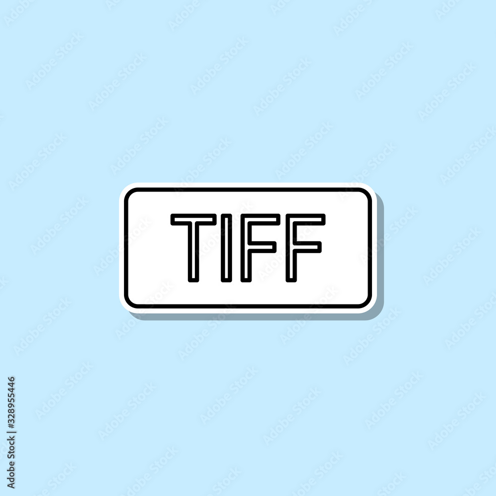 Poster tiff format sticker icon. simple thin line, outline vector of web icons for ui and ux, website or mo