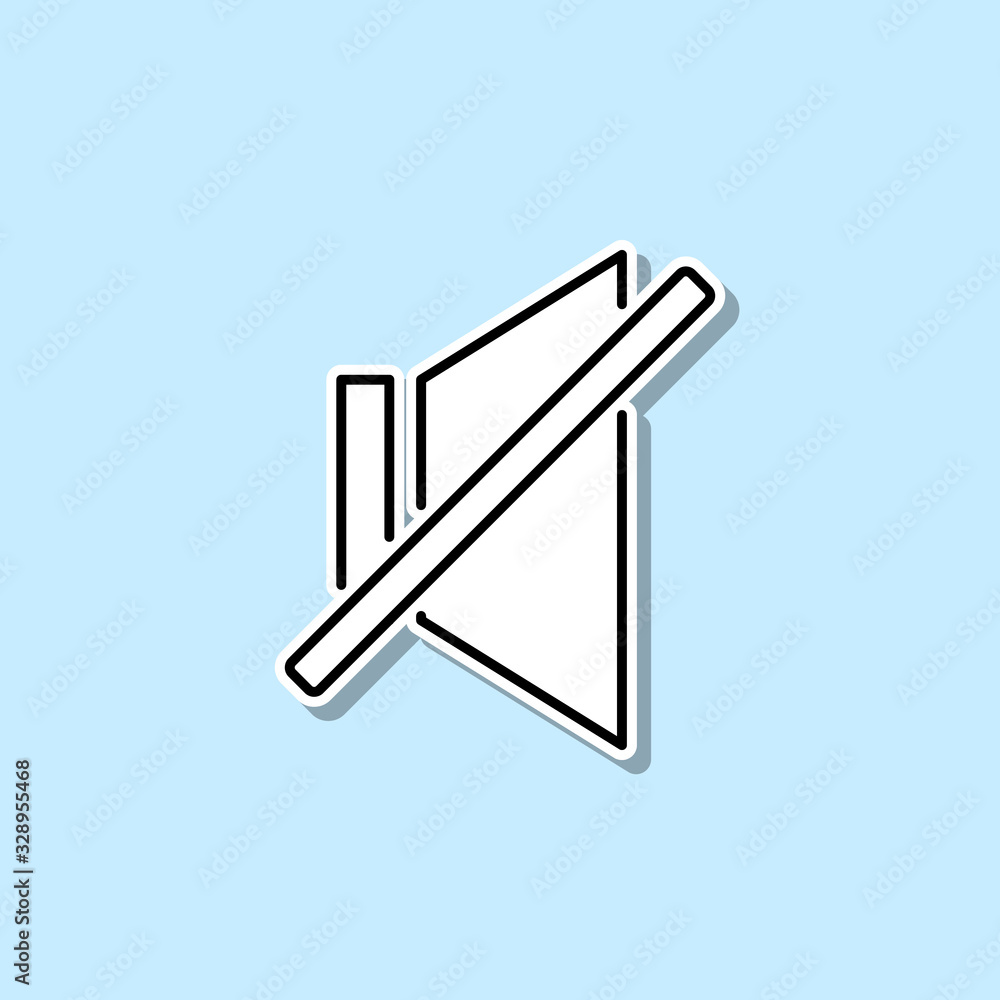 Poster sign off sound sticker icon. simple thin line, outline vector of web icons for ui and ux, website or