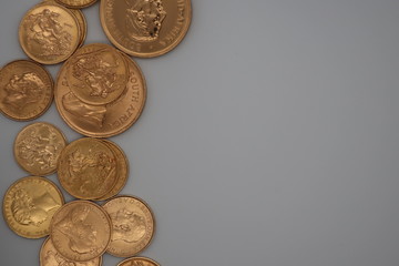 Gold coins of the Sovereign and Krugerrand