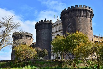 Fototapeta na wymiar New Castel in Naples - Castel Nuovo - Italy