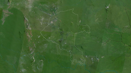 Vaupés, Colombia - outlined. Satellite