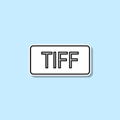 Tiff format sticker icon. Simple thin line, outline vector of web icons for ui and ux, website or mobile application