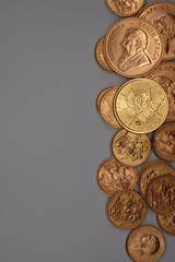 Gold coins of the Sovereign and Krugerrand