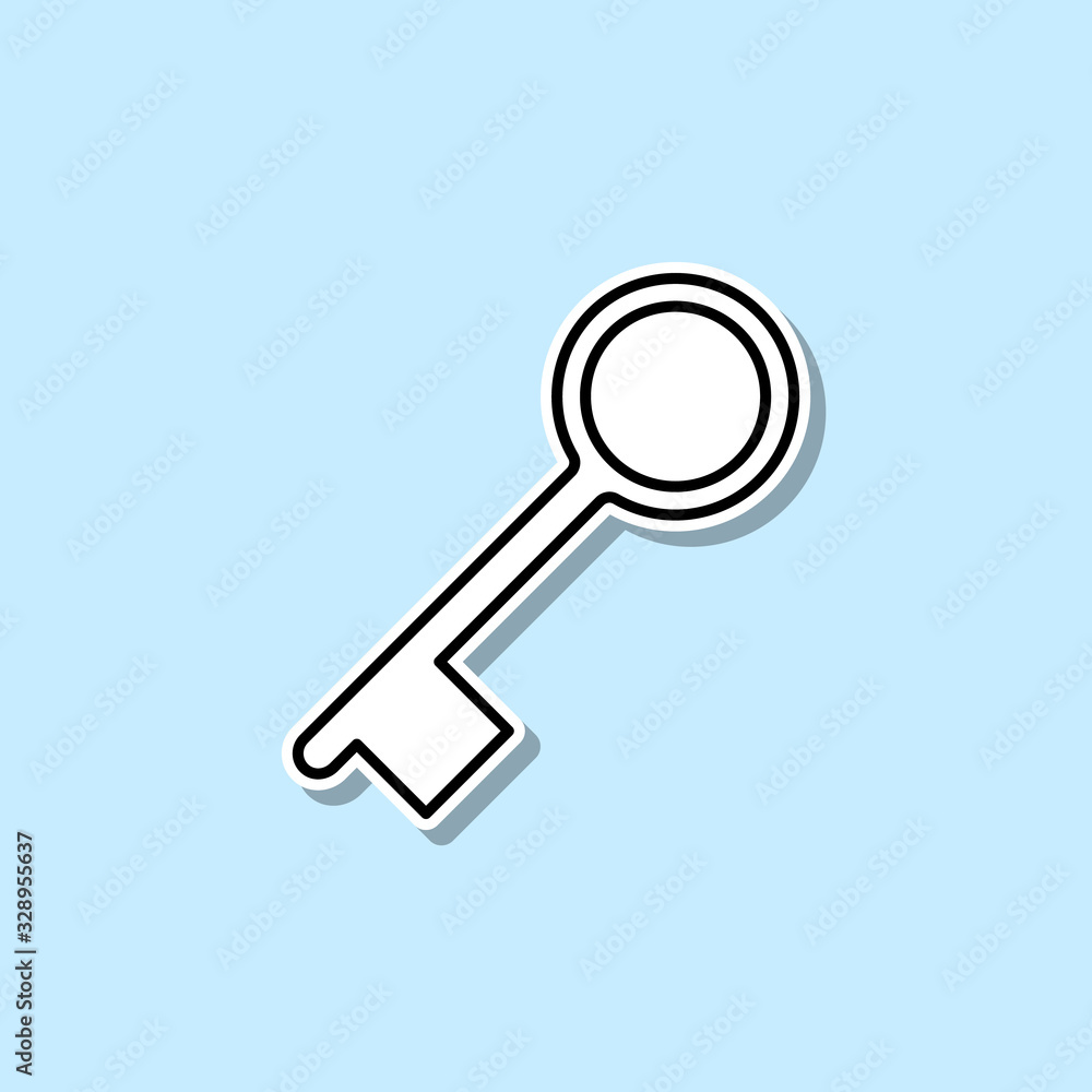 Poster key sticker icon. simple thin line, outline vector of web icons for ui and ux, website or mobile app