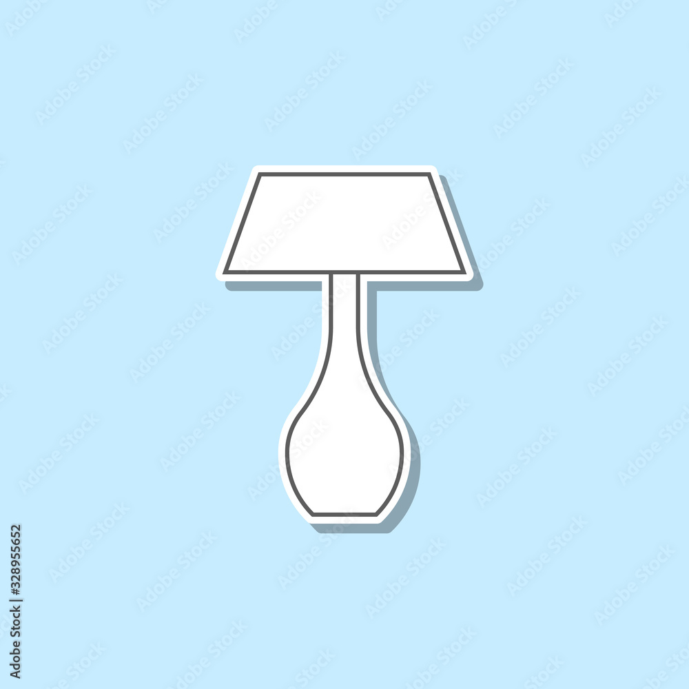 Poster table lamp sticker icon. simple thin line, outline vector of web icons for ui and ux, website or mob