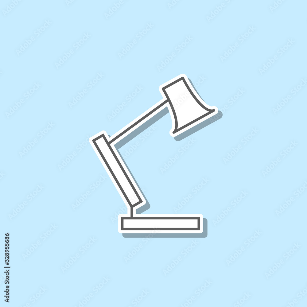 Poster table lamp sticker icon. simple thin line, outline vector of web icons for ui and ux, website or mob