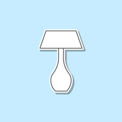 Table lamp sticker icon. Simple thin line, outline vector of web icons for ui and ux, website or mobile application