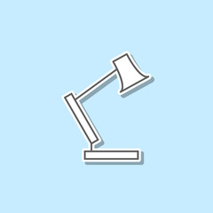 Table lamp sticker icon. Simple thin line, outline vector of web icons for ui and ux, website or mobile application