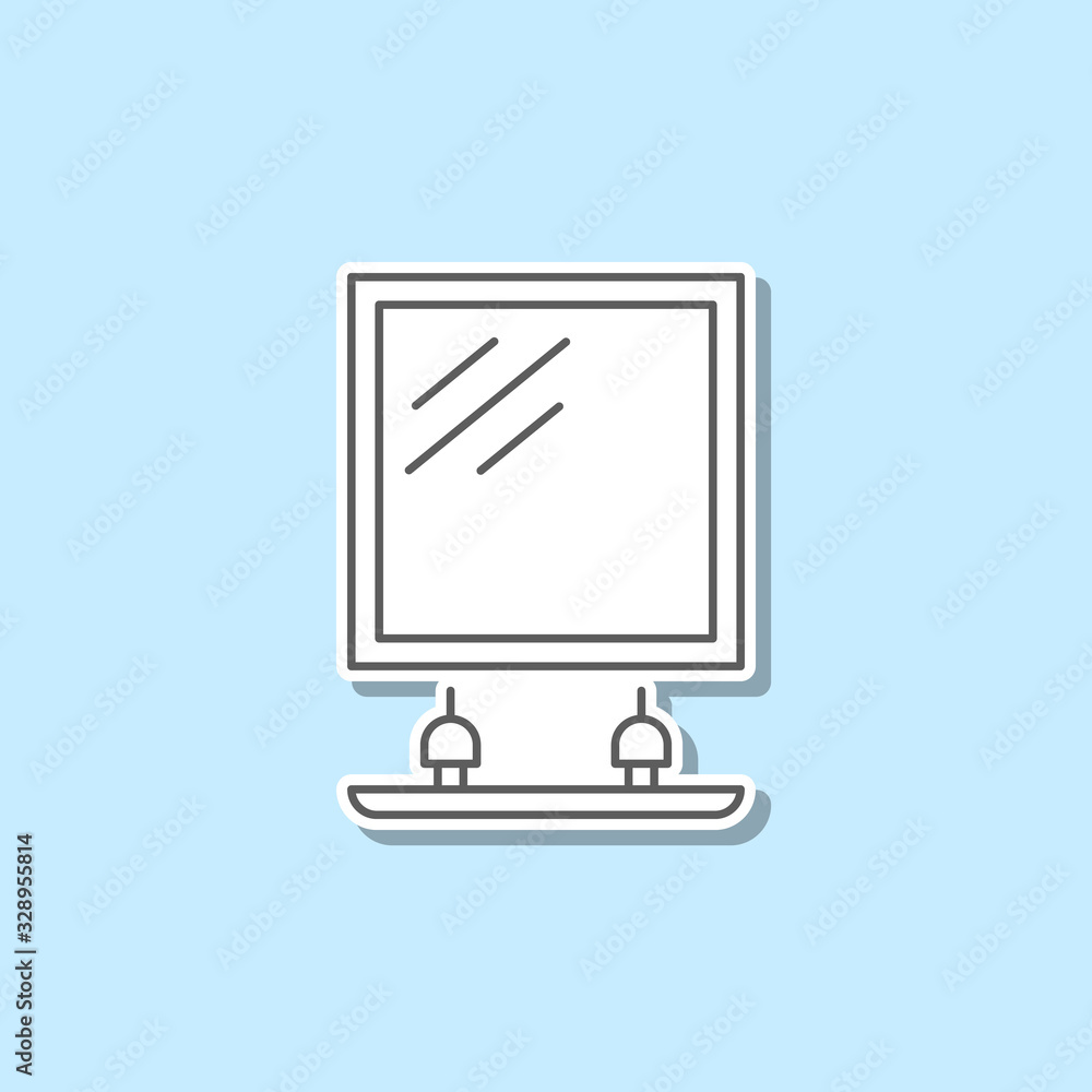 Aufkleber mirror in the bathroom sticker icon. simple thin line, outline vector of web icons for ui and ux, we