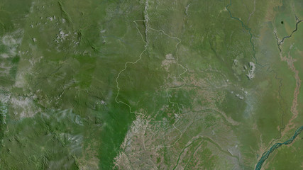 Cuvette-Ouest, Republic of Congo - outlined. Satellite