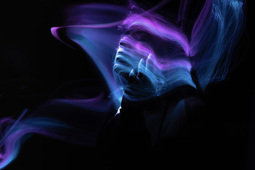 freezlight new photo art direction, long exposure photo without photoshop, light drawing at long...