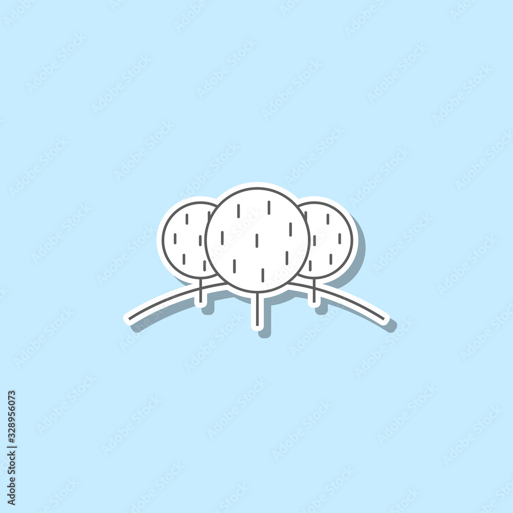 Aufkleber landscape of the forest sticker icon. simple thin line, outline vector of web icons for ui and ux, w