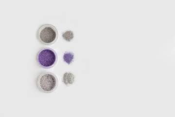 glitter for nail design on a white background