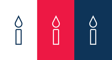 Candle outline icon for web and mobile
