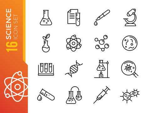 Science and Laboratory line icons Vector Icons - Adjust stroke weight - Expand to any size - Change to any colour