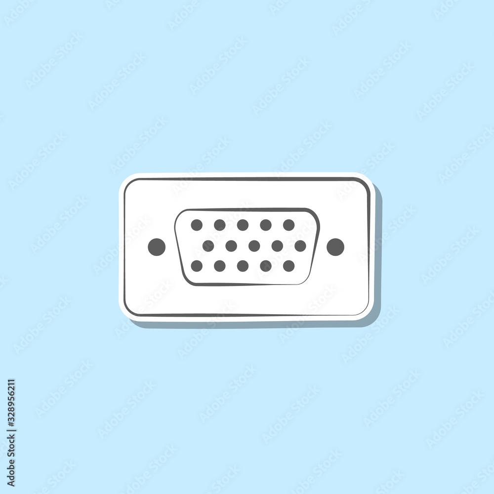 Poster vga port sticker icon. simple thin line, outline vector of web icons for ui and ux, website or mobil