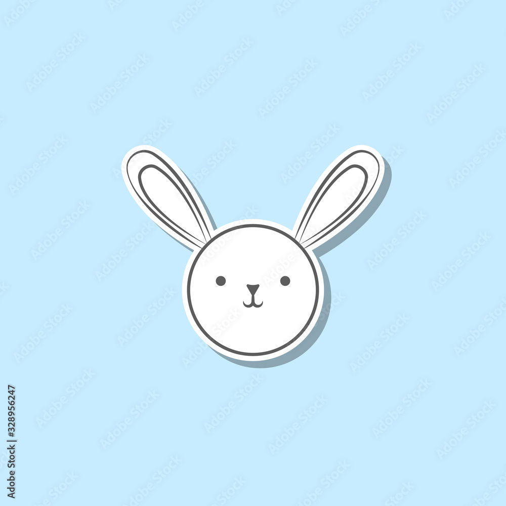 Aufkleber cute bunny sticker icon. simple thin line, outline vector of web icons for ui and ux, website or mob