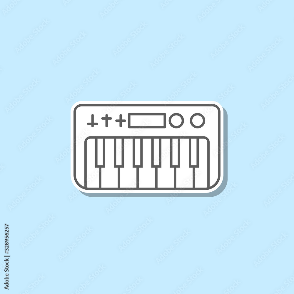 Poster synthesizer sticker icon. simple thin line, outline vector of web icons for ui and ux, website or mo