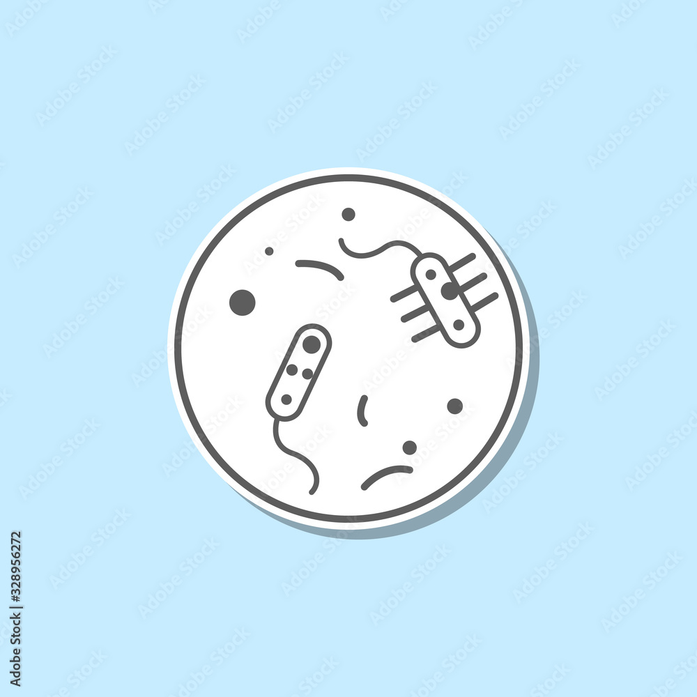 Poster bacteria sticker icon. simple thin line, outline vector of web icons for ui and ux, website or mobil
