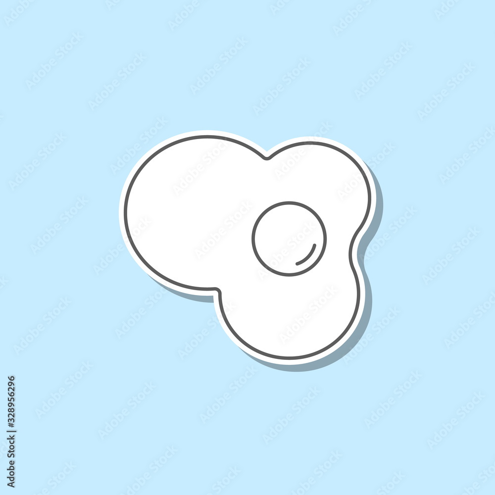 Poster omelette sticker icon. simple thin line, outline vector of web icons for ui and ux, website or mobil
