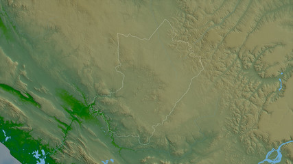 Lékoumou, Republic of Congo - outlined. Physical