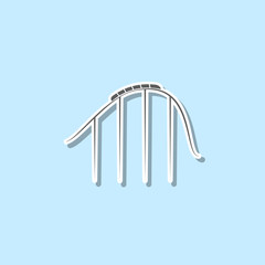 Roller coaster sticker icon. Simple thin line, outline vector of web icons for ui and ux, website or mobile application