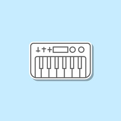 Synthesizer sticker icon. Simple thin line, outline vector of web icons for ui and ux, website or mobile application