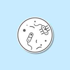 Bacteria sticker icon. Simple thin line, outline vector of web icons for ui and ux, website or mobile application
