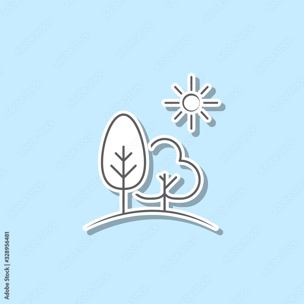 Aufkleber hill landscape sticker icon. simple thin line, outline vector of web icons for ui and ux, website or