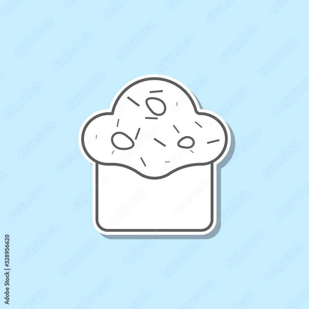 Poster cake cup sticker icon. simple thin line, outline vector of web icons for ui and ux, website or mobil